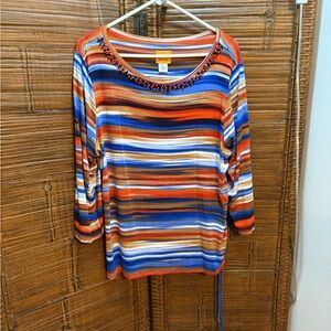 Ruby Road Very Colorful Striped Blouse